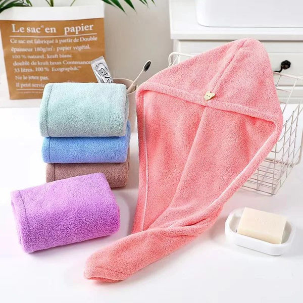Ultra Soft Microfiber Hair Turban Towel – Fast Absorbing Hair Drying Cap