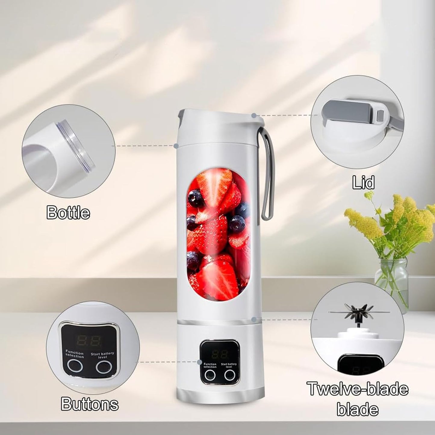 USB Rechargeable Portable Blender – Leak-Proof & Travel-Friendly