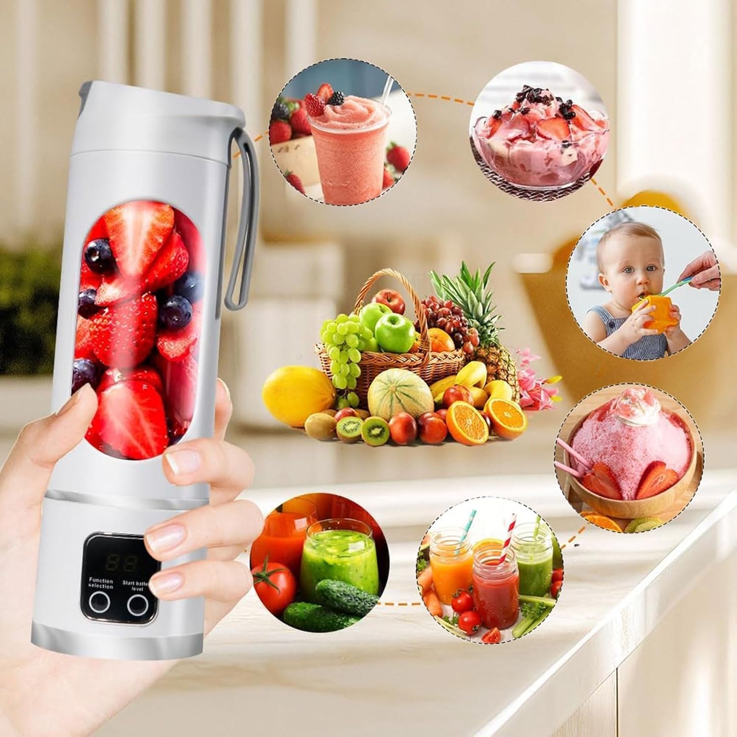 USB Rechargeable Portable Blender – Leak-Proof & Travel-Friendly