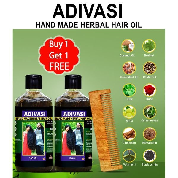 Natural Adivasi Herbal Hair Oil UAE KSA – Traditional Hair Growth Care Oil