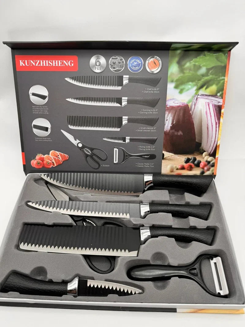 KUNZHISHENG Knife Set Stainless Steel Kitchen Knife Set Sharp Cooking Knives UAE KSA